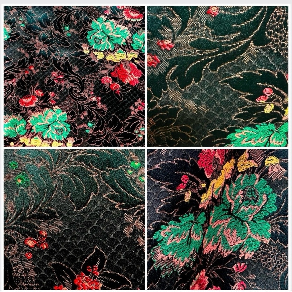 Vintage  Floral Brocade Tapestry Pencil Maxi Skirt – Red, Gold by April Cornell - Picture 6 of 16